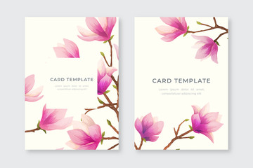 Greeting cards with magnolia