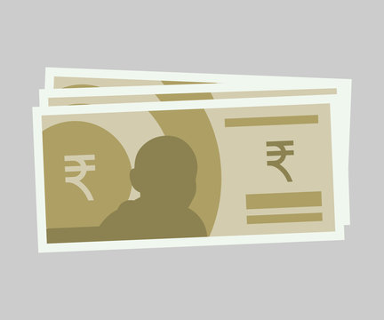 Indian 500 Rupees Currency Bill Note Vector