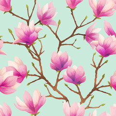 Magnolia Seamless Pattern