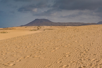 sunset desert of Fuerteventura canary archipelago