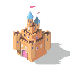 Vector isometric fantasy medieval castle. Game design fortress concept. © Stan