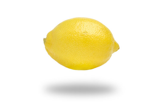 Ripe natural lemon on a white background. isolated.