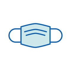 Medical mask line and fill style icon vector design