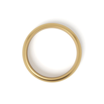 3d rendering of gold ring isolated on white background