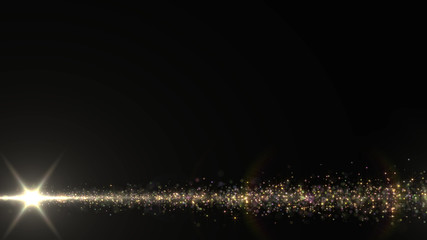 Lens Flares and Particles space lower thirds 3D illustration background.