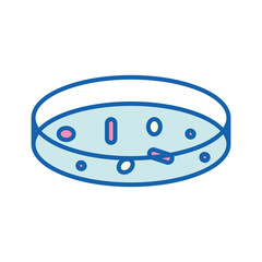 Virus inside plate line and fill style icon vector design