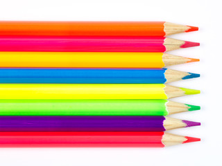 colored pencils isolated on white background