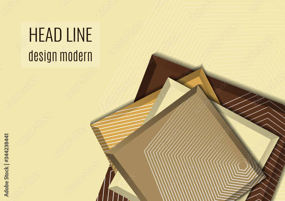 Poster overlaid squares with lines texture and shadow. abstract business background. corporate design templ