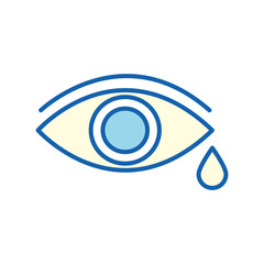 Eye with drop line and fill style icon vector design