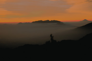 sunset on the mountain