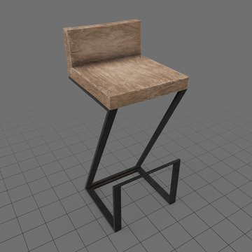 Modern wooden bar stool
