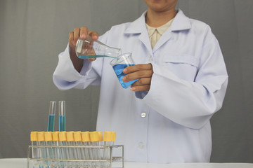 Scientists are experimenting with reagents.To treat the disease in people.