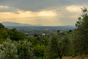 Sunset on the tuscany's hill, chianti, Vinci, Italy