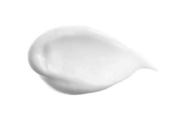 Cosmetic body lotion smear. White AA DD cream smudge isolated on white.