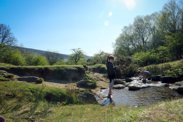 Girl near river in English Countryside