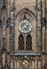 Fototapeta na wymiar Antique clock on the castle tower