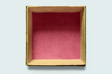 Fototapeta premium Close-up of box coated with colored paper, top view