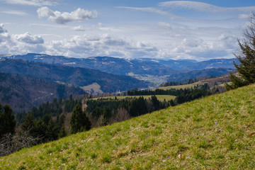 Fototapeta premium Poljanska valley hills in spring