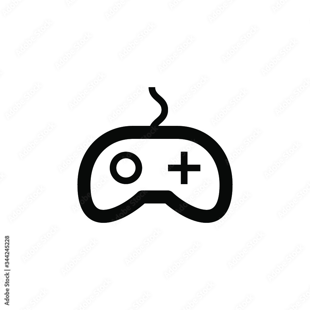 Aufkleber game isolated minimal single flat linear icon for application and info-graphic. controller line vect