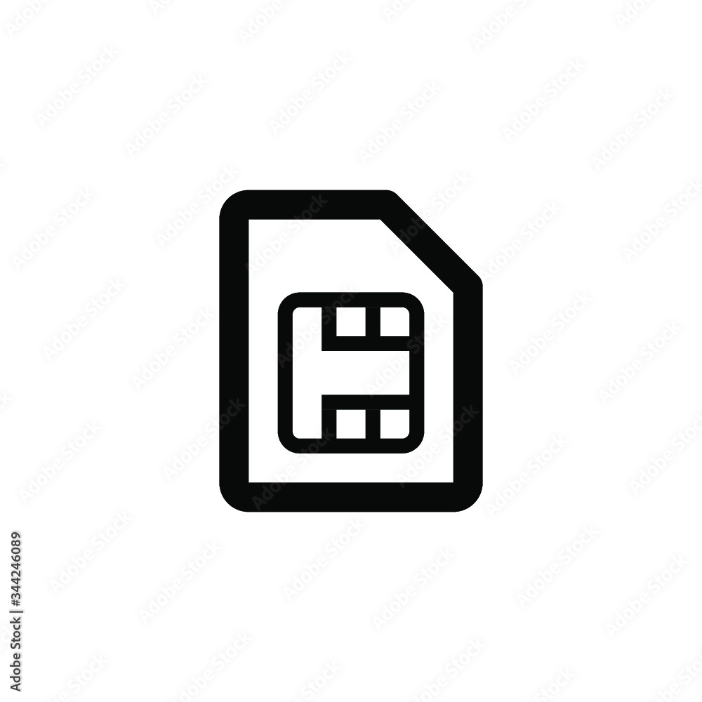 Poster sim card isolated minimal single flat icon. accessory line vector icon for websites and mobile minim