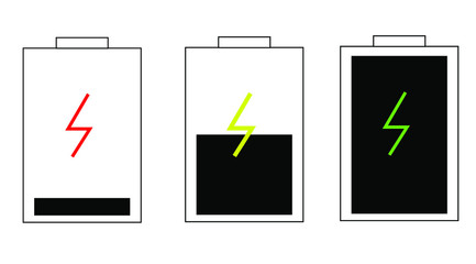 vector battery icon set simple symbols isolated on white background