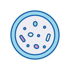 Virus inside plate line and fill style icon vector design