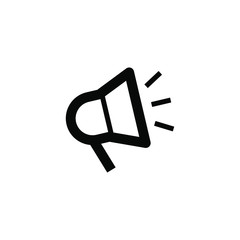 Megaphone isolated minimal flat icon. Loudspeaker line vector icon for websites and applications minimalistic flat design.