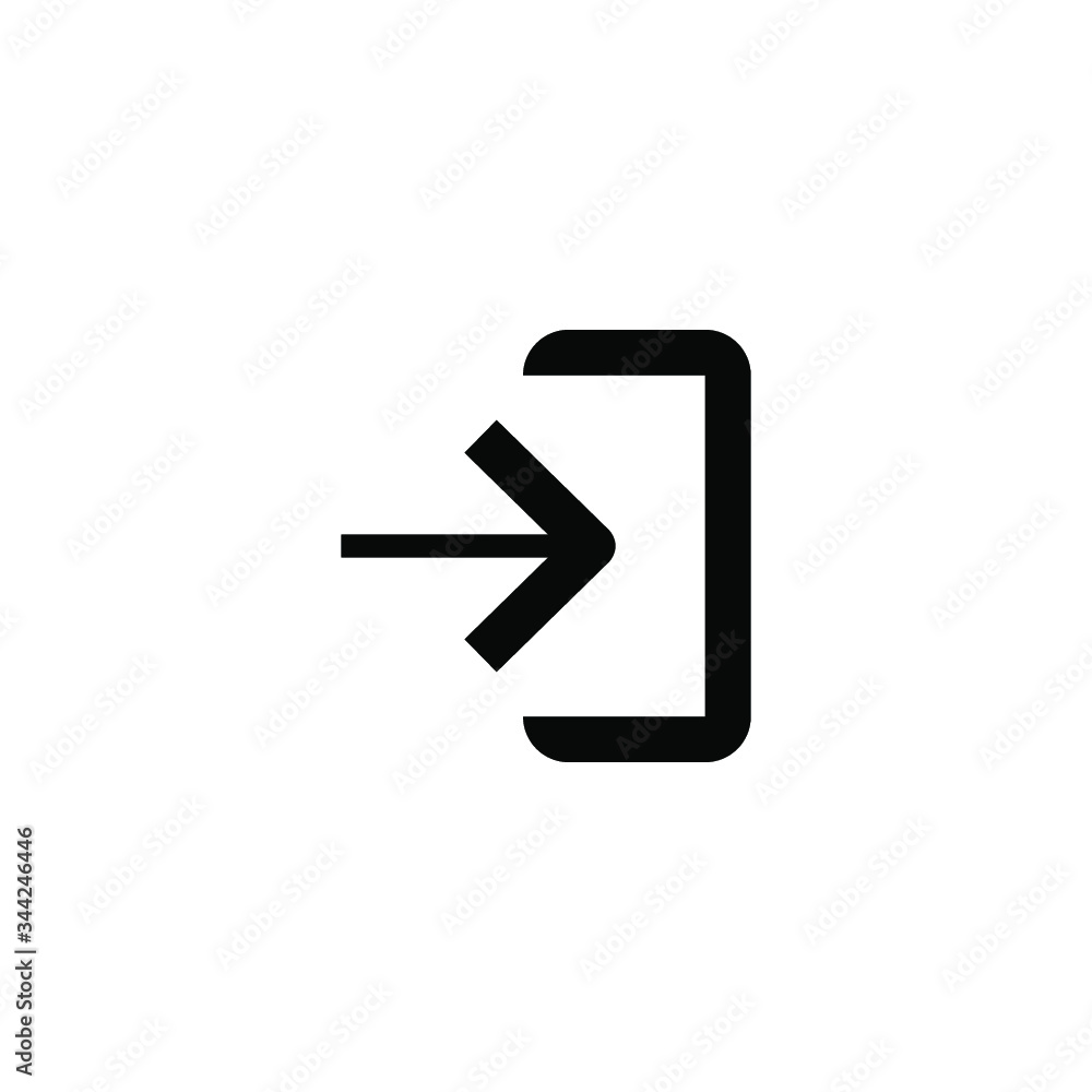 Poster enter sign isolated minimal icon. door line vector icon for websites and mobile minimalistic flat de