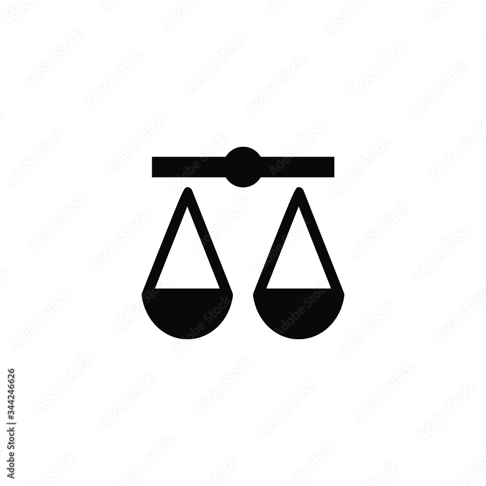 Poster mechanical scales isolated minimal single flat icon. balance line vector icon for websites and mobil