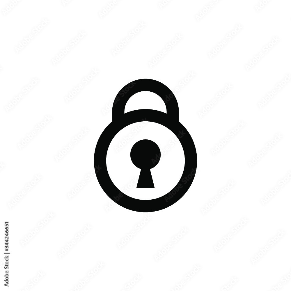Aufkleber lock isolated minimal single flat linear icon in black and white colors. safe line vector icon for w
