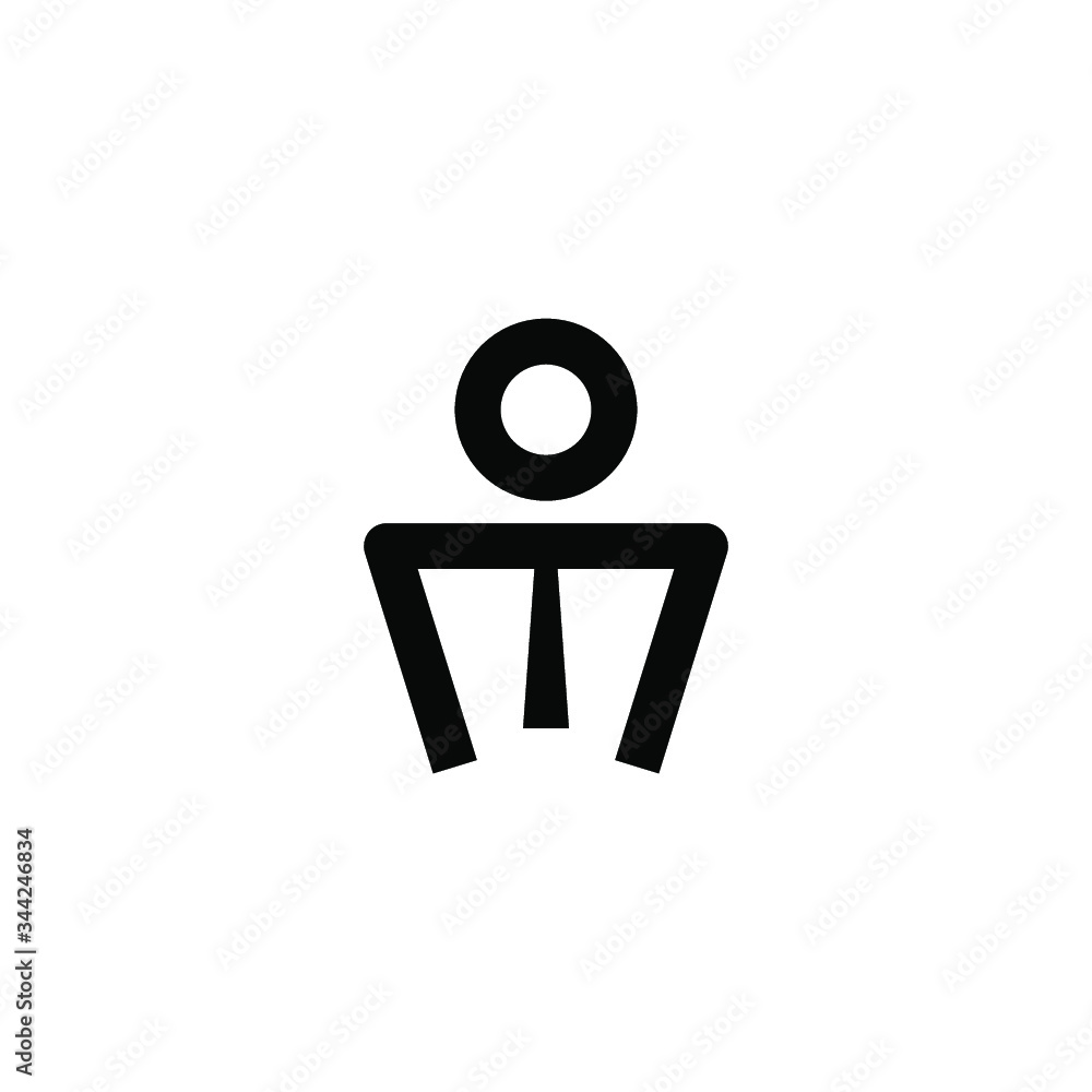 Poster businessman isolated minimal single flat linear icon for application and info-graphic. professional 
