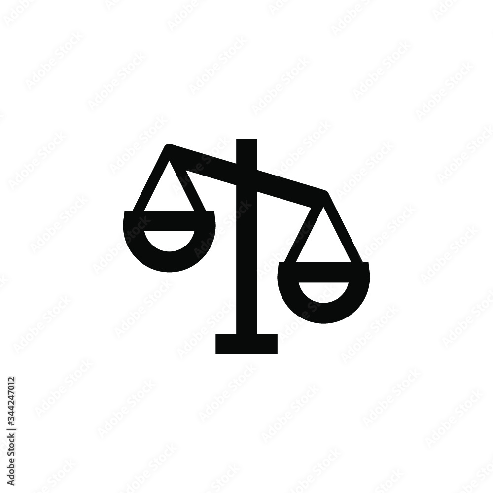 Poster mechanical scales isolated minimal single flat icon. balance line vector icon for websites and mobil