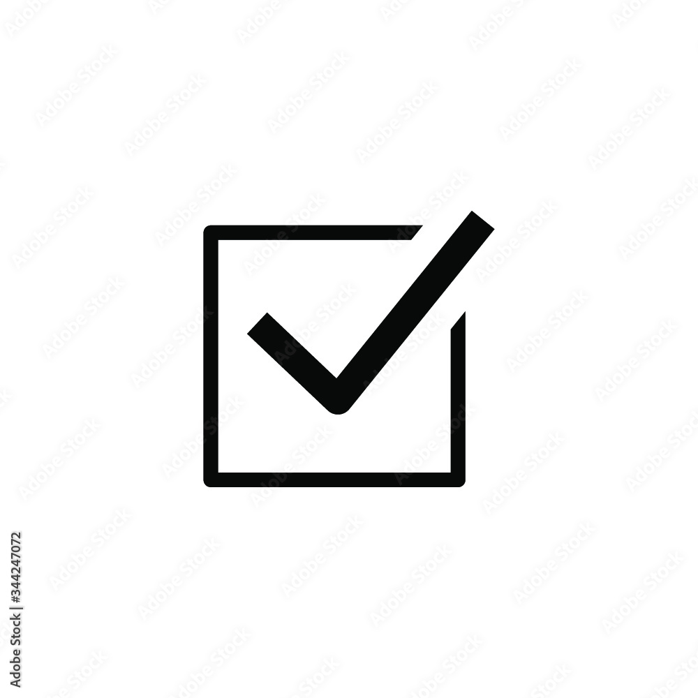 Poster check mark sign icon. tick okay accept valid icon button. check confirm icon. tick in circle sign. o