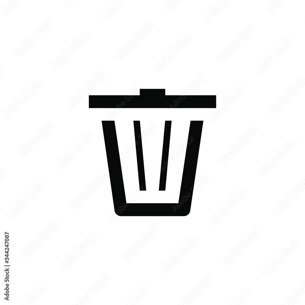Poster trash can isolated minimal single flat icon. basket line vector icon for websites and mobile minimal