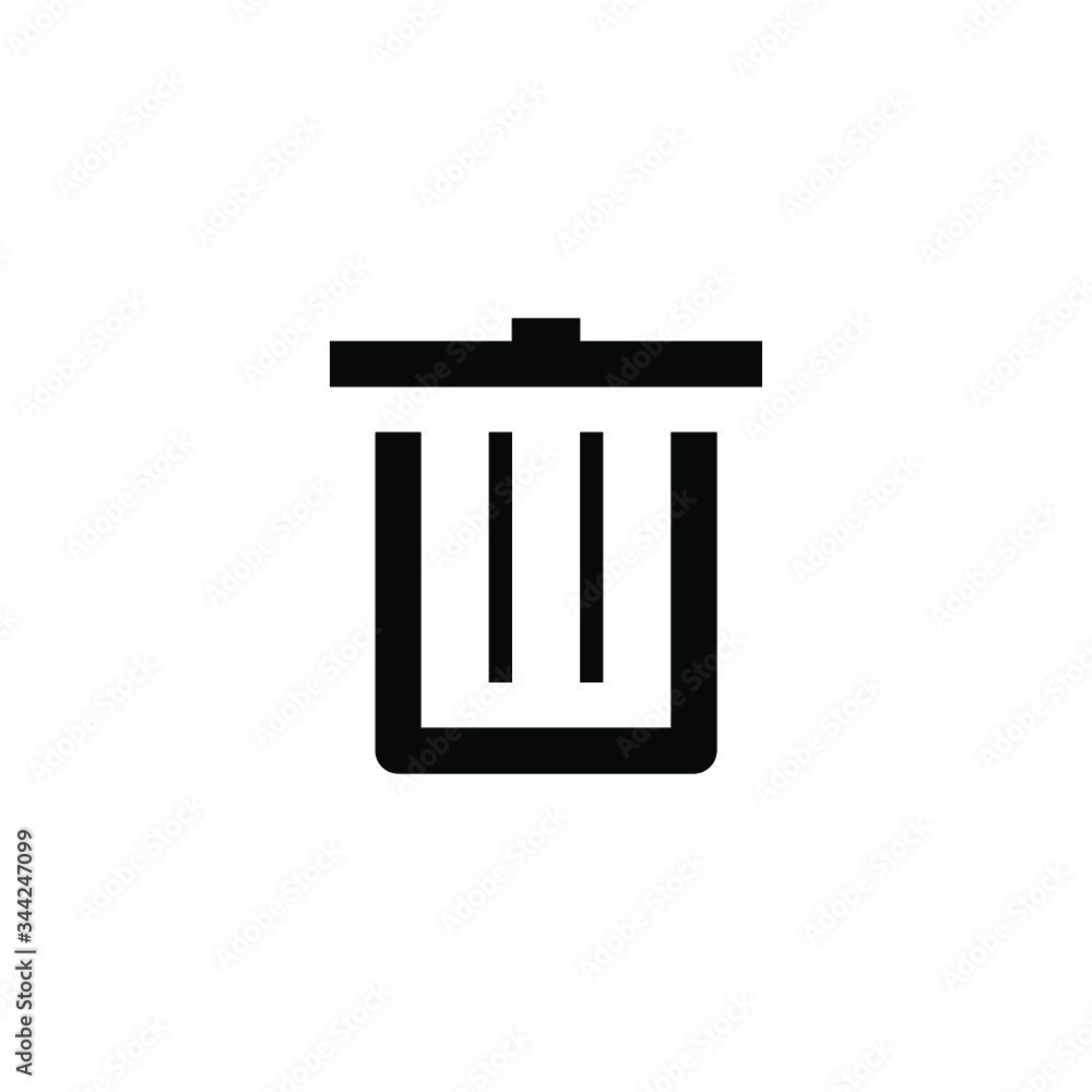 Poster trash can isolated minimal single flat icon. basket line vector icon for websites and mobile minimal