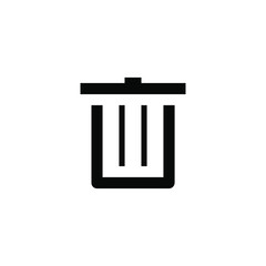 Trash can isolated minimal single flat icon. Basket line vector icon for websites and mobile minimalist flat design. 
