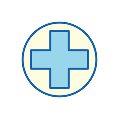 circle with cross line and fill style icon vector design