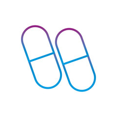 Medical pills gradient line style icon vector design