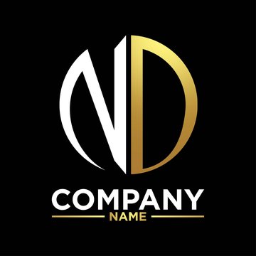 ND initials circle logo monogram designs modern templates luxurious .
