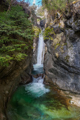 Tatzelwurm waterfalls in Oberaudorf, Bavaria in spring