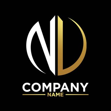 NV initials circle logo monogram designs modern templates luxurious .