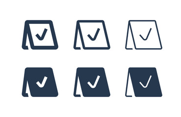 Reservation line vector minimalistic icon. Note message vector symbol. Service party icons set for web design. Modern flat exclusive reserved icon for app design. Information sign minimal flat linear 