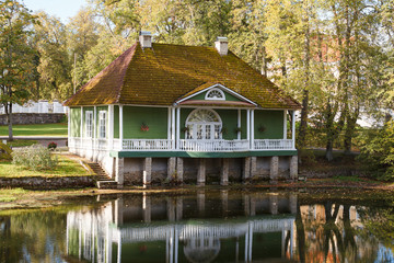 Obraz premium Bath and cafe house. Palmse - former german manor at the middle of North Estonia. Now is the visitor center of Lahemaa national park.