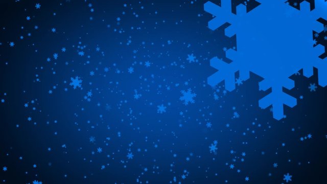 Blue colored snowfall animation over a blue colored background.