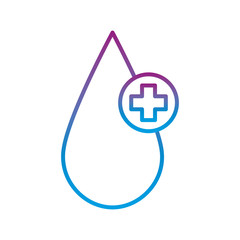 Obraz premium Water drop and add gradient line style icon vector design