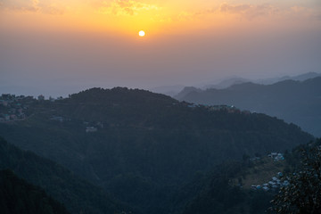 Sunset in Triund Trek in McLeod Ganj North India 