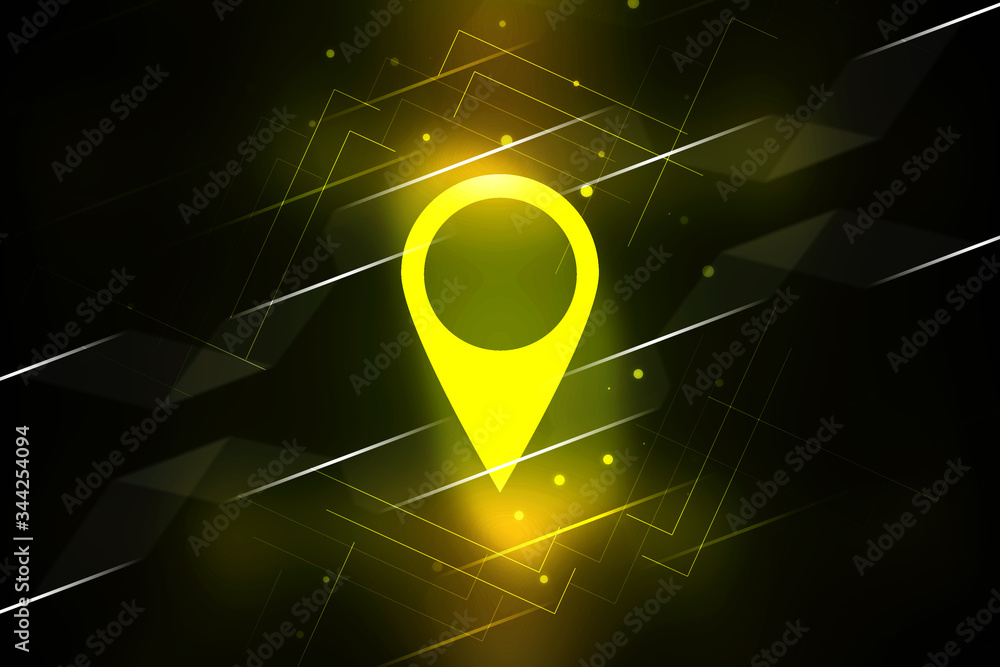 Poster 2d rendering red map pointer