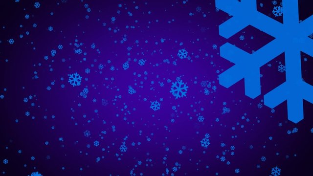 Blue colored snowfall animation over a blue colored background.
