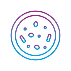 Virus inside plate gradient line style icon vector design