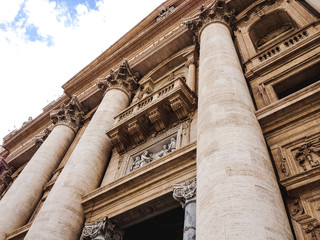 Rich historical architecture in Rome in Italy
